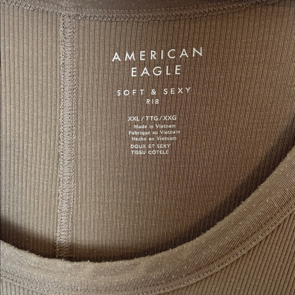 American Eagle Soft & Sexy Ribbed Scoop neck top XXL - Picture 2 of 4